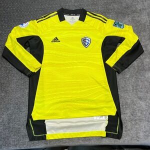 Adidas Primeblue‎ Soccer Jersey Goalie Yellow Black Mens Size M "0"